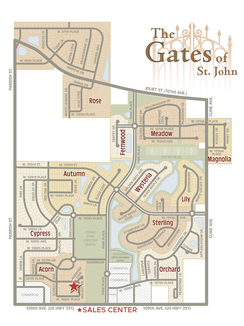 Gates of St. John Lot Map